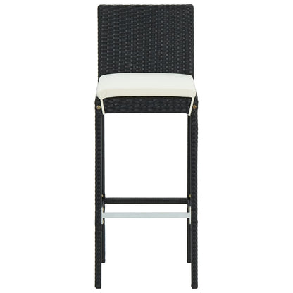 Barkrukken 6 St Met Kussens Poly Rattan Zwart