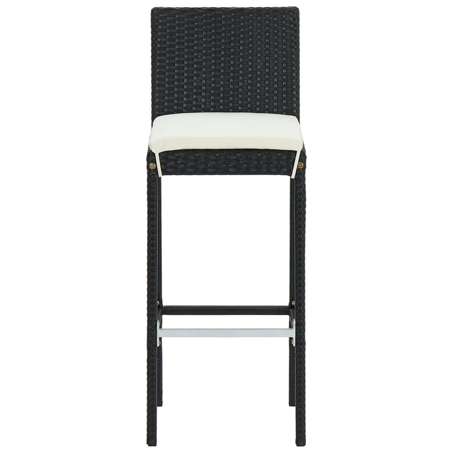 Barkrukken 6 St Met Kussens Poly Rattan Zwart