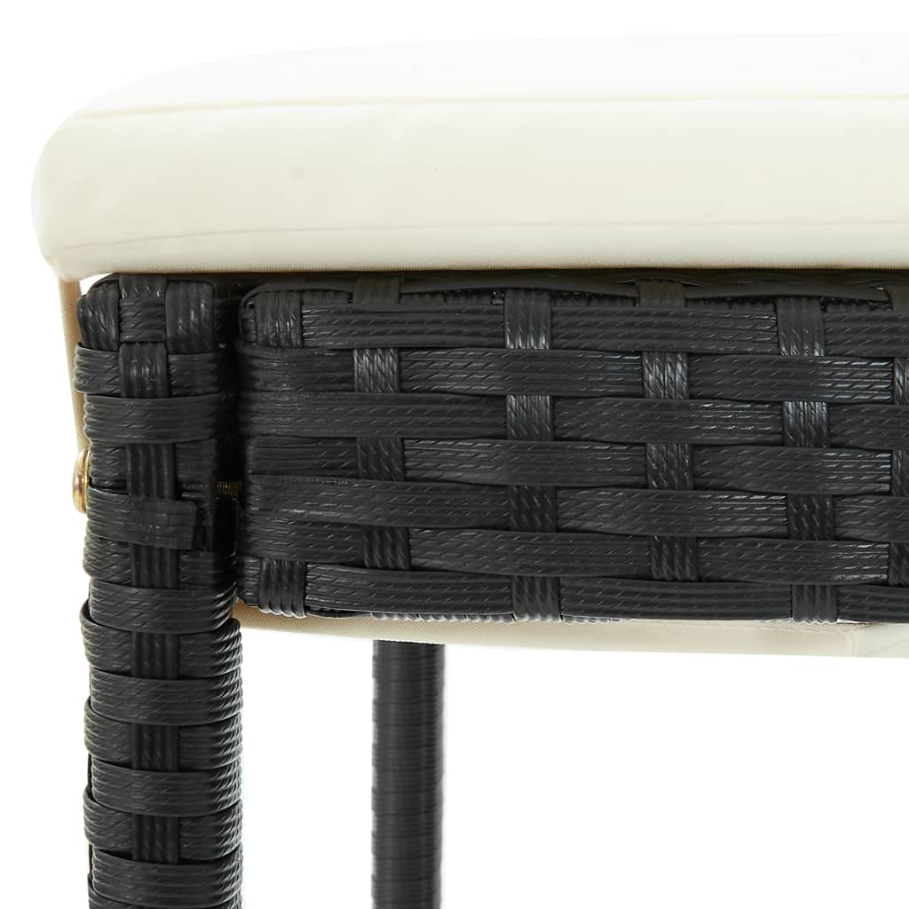 Barkrukken 6 St Met Kussens Poly Rattan Zwart
