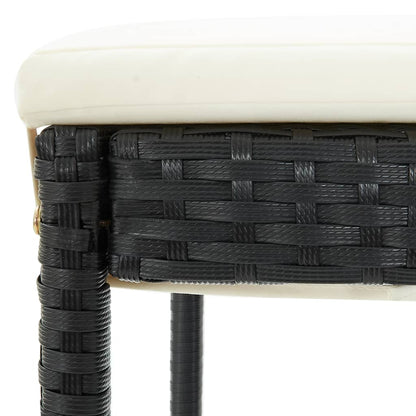 Barkrukken 6 St Met Kussens Poly Rattan Zwart