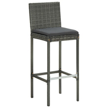 Barkrukken 6 St Met Kussens Poly Rattan Grijs