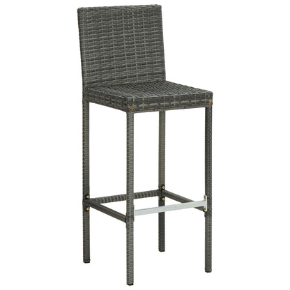 Barkrukken 6 St Met Kussens Poly Rattan Grijs