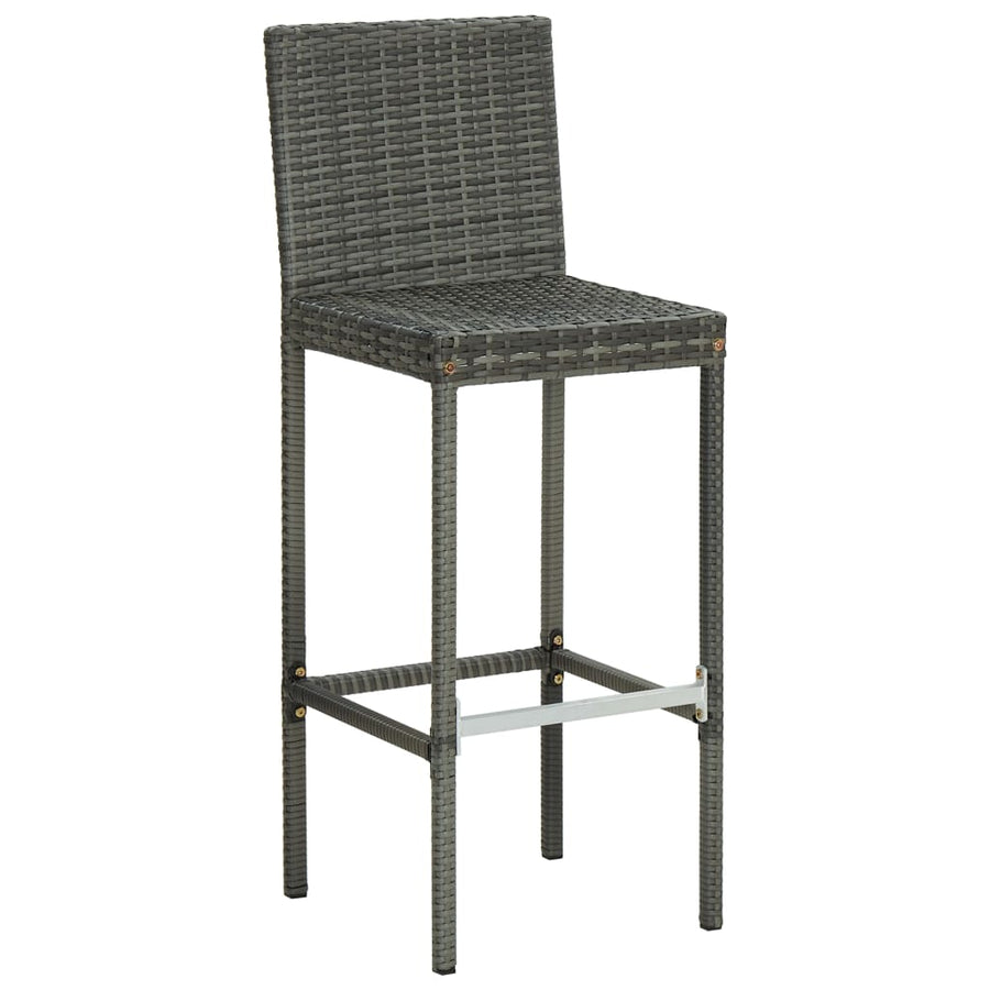 Barkrukken 6 St Met Kussens Poly Rattan Grijs