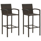 Barkrukken 2 stuks poly rattan bruin