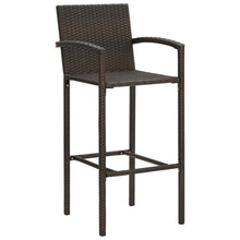 Barkrukken 2 st poly rattan bruin