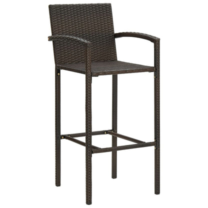 Barkrukken 2 st poly rattan bruin