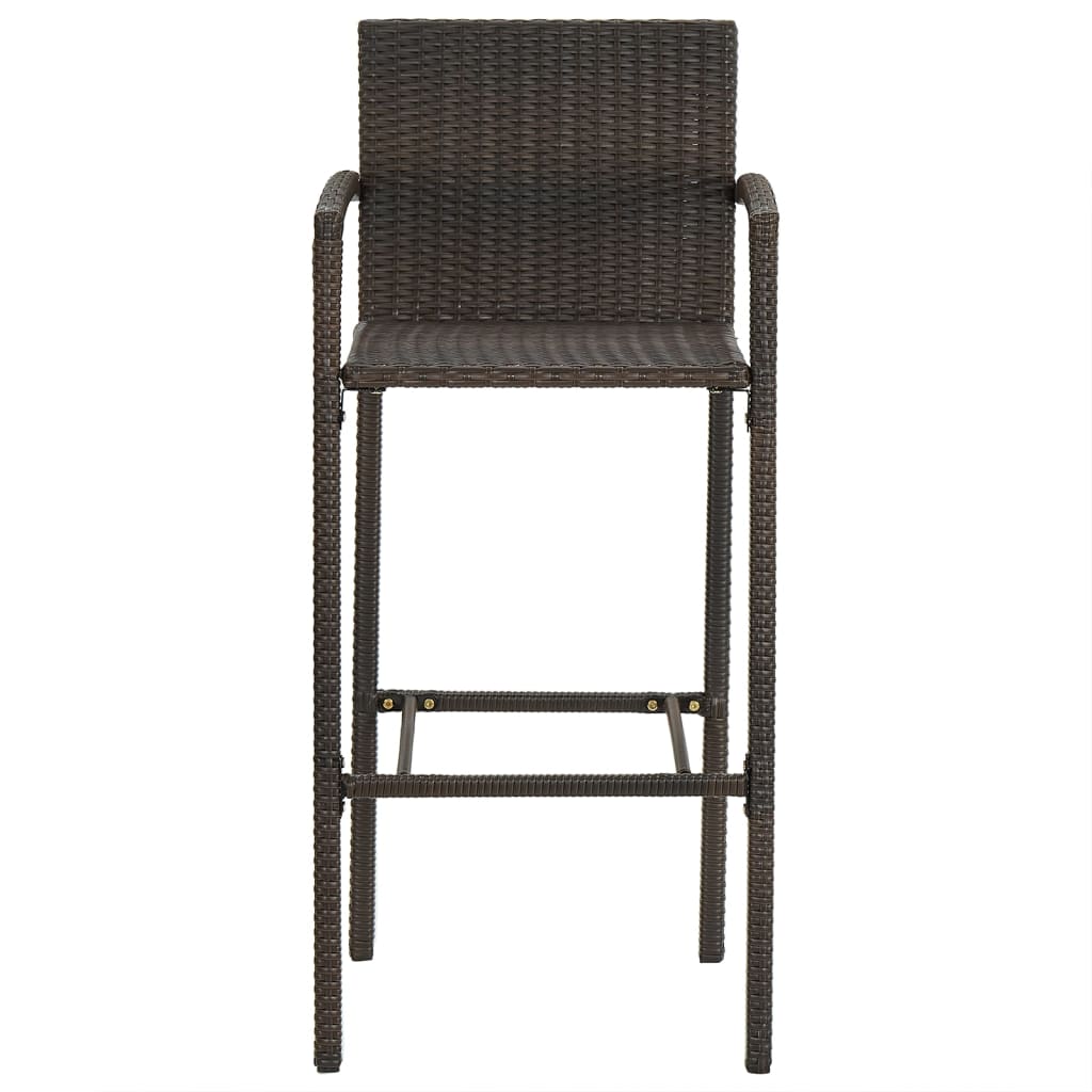 Barkrukken 2 st poly rattan bruin