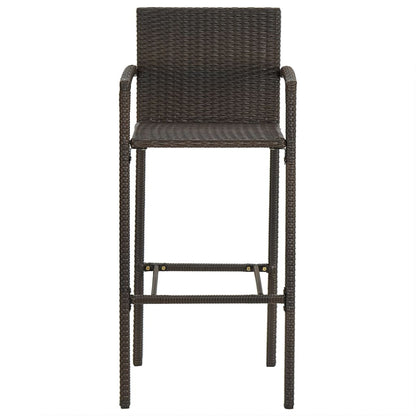 Barkrukken 2 st poly rattan bruin