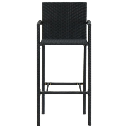 Barkrukken 2 st poly rattan zwart