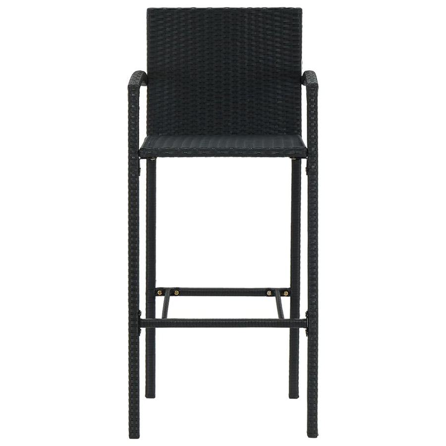 Barkrukken 2 st poly rattan zwart