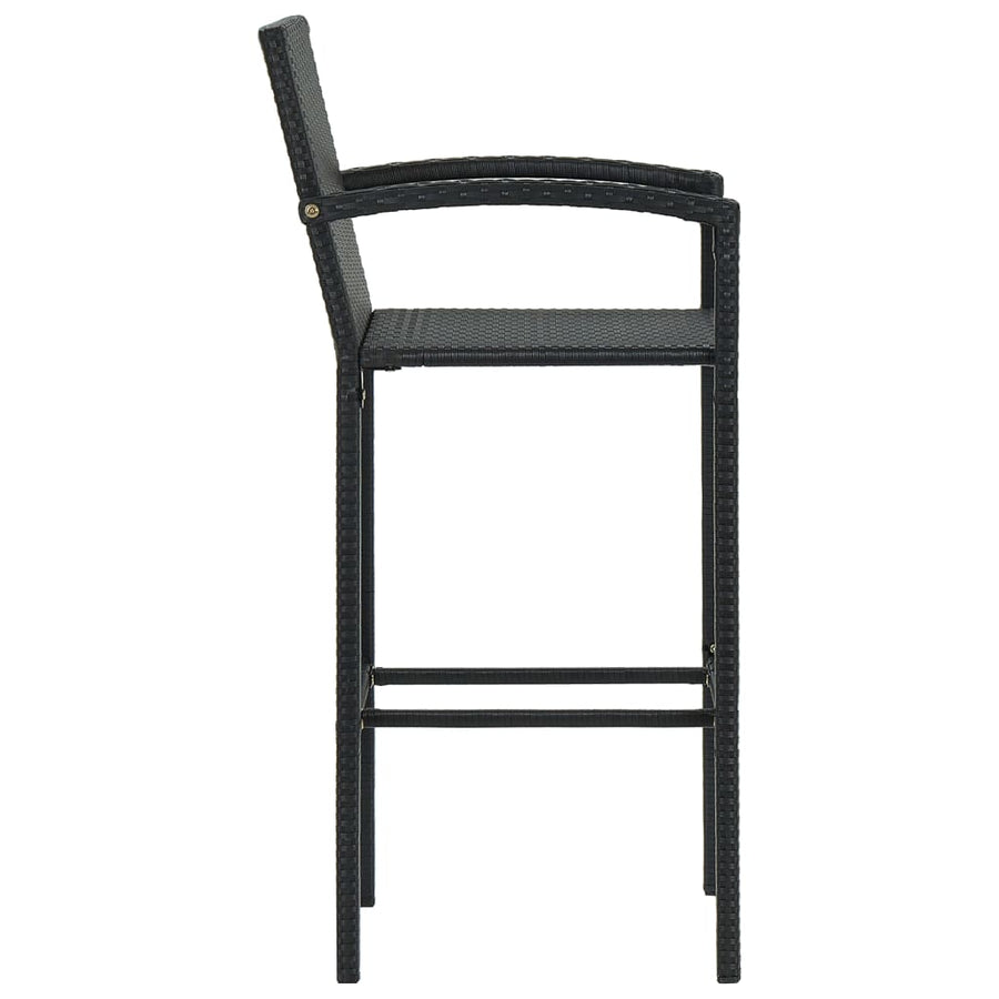 Barkrukken 2 st poly rattan zwart