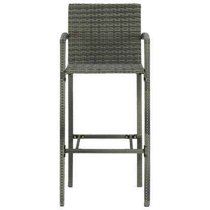 Barkrukken 2 st poly rattan grijs