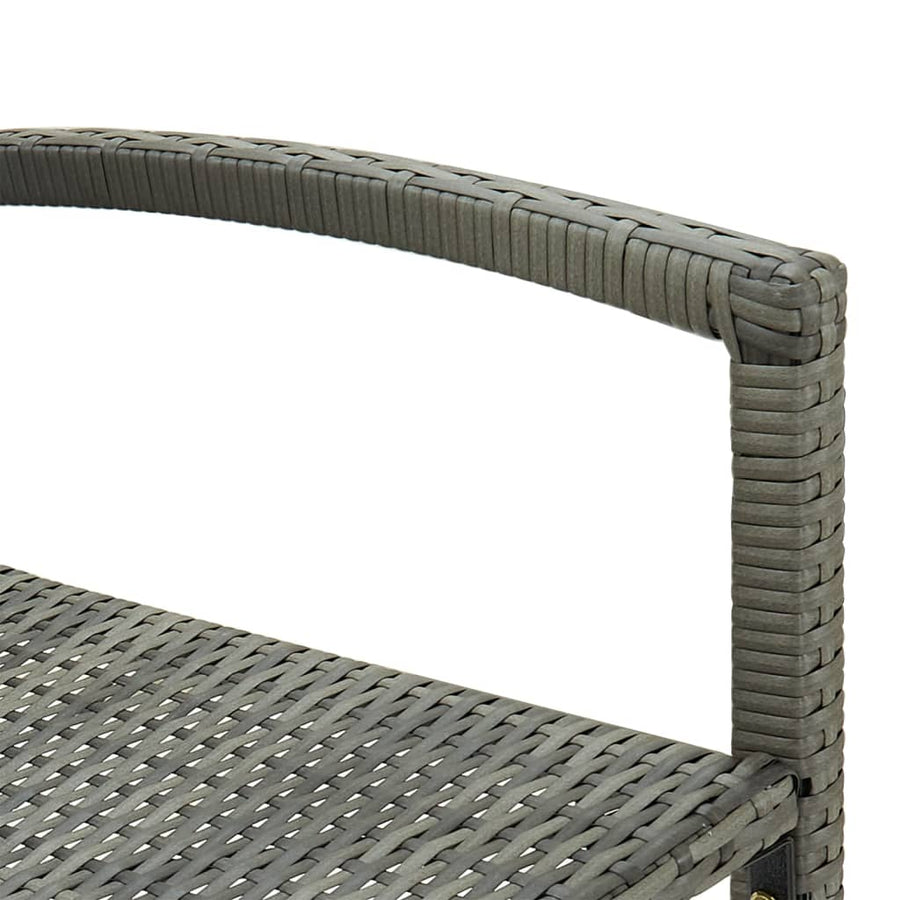 Barkrukken 2 st poly rattan grijs