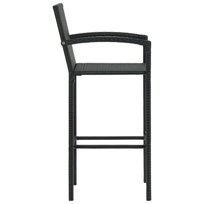 Barkrukken 4 st poly rattan zwart