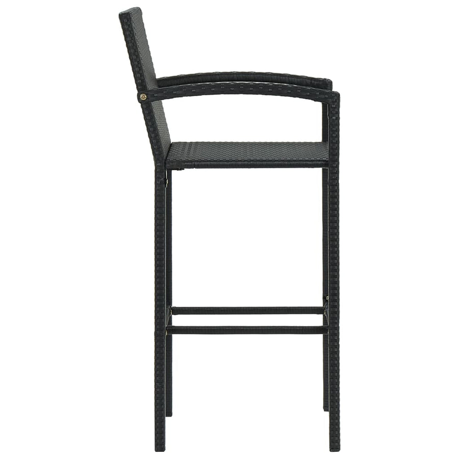 Barkrukken 4 st poly rattan zwart