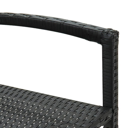 Barkrukken 4 st poly rattan zwart