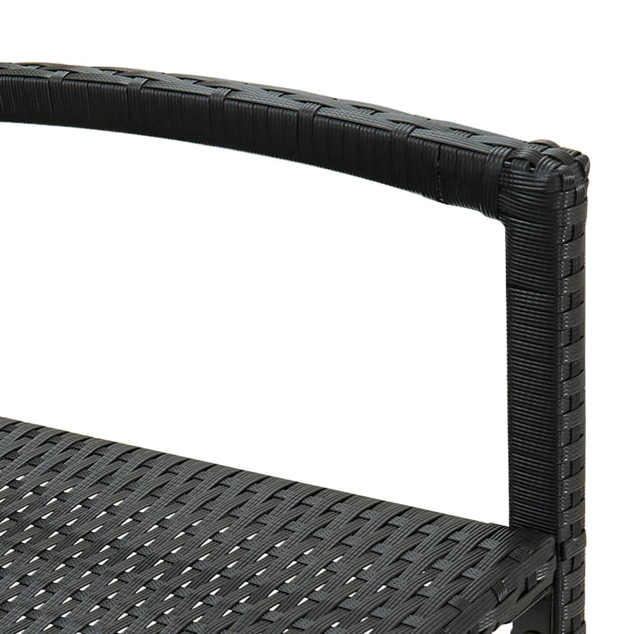 Barkrukken 4 st poly rattan zwart