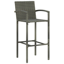 Barkrukken 4 st poly rattan grijs