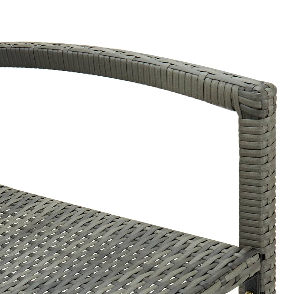 Barkrukken 4 st poly rattan grijs