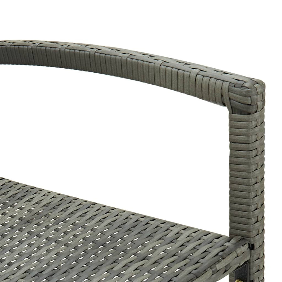 Barkrukken 4 st poly rattan grijs