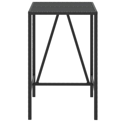 Bartafel Met Glazen Blad Poly Rattan 70 x 70 x 110 cm