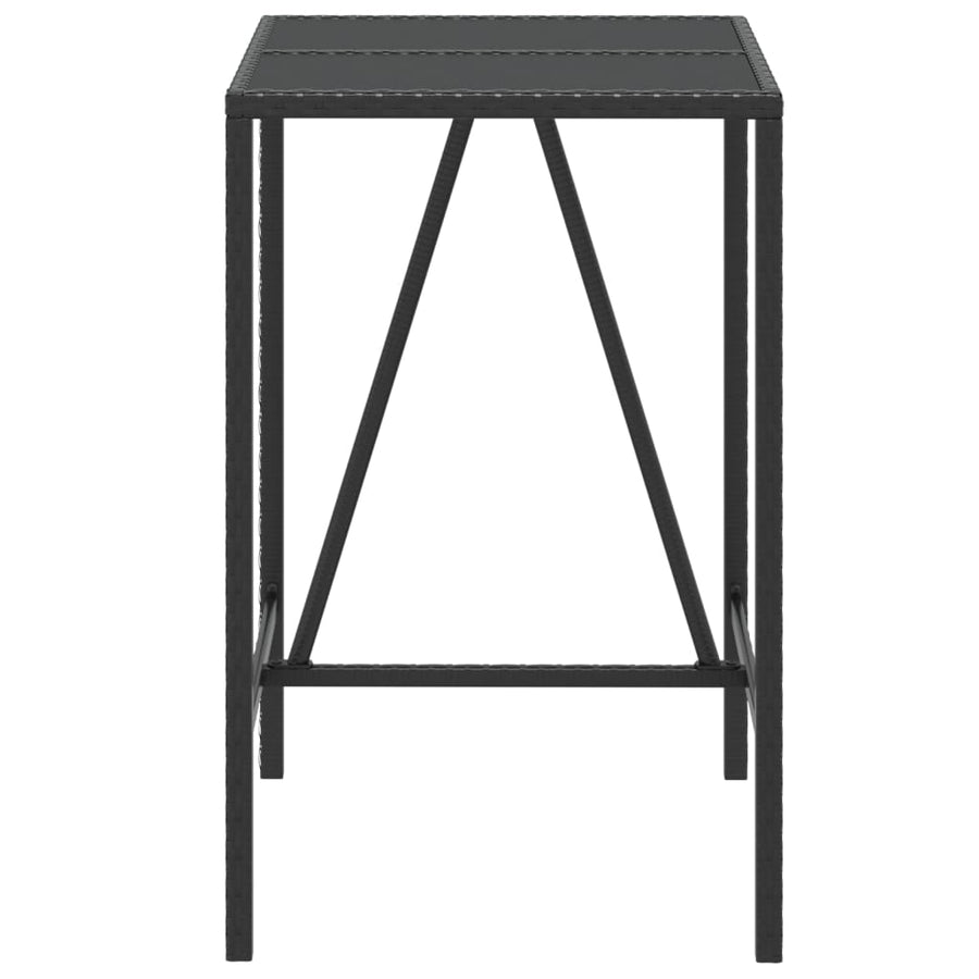 Bartafel Met Glazen Blad Poly Rattan 70 x 70 x 110 cm