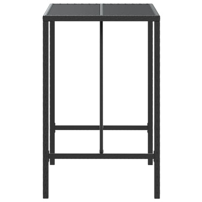 Bartafel Met Glazen Blad Poly Rattan 70 x 70 x 110 cm