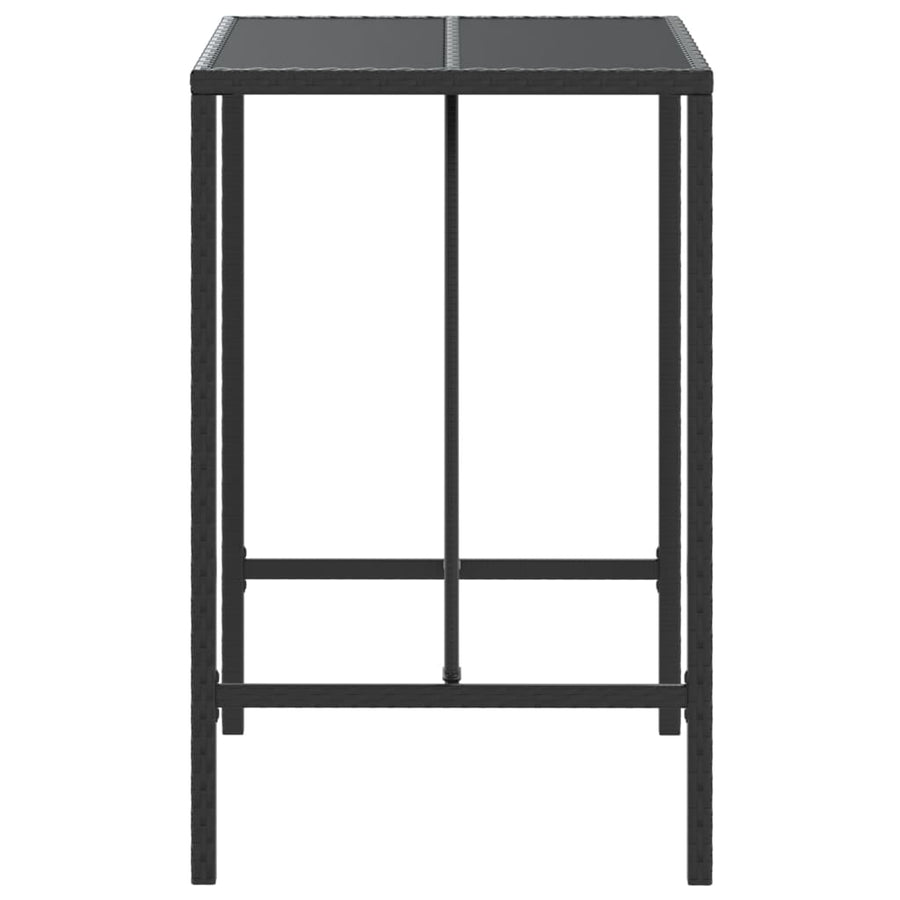 Bartafel Met Glazen Blad Poly Rattan 70 x 70 x 110 cm