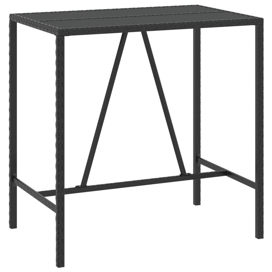 Bartafel Met Glazen Blad Poly Rattan 110 x 70 x 110 cm