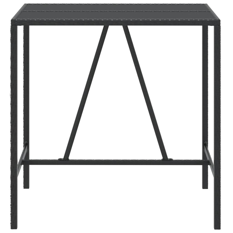 Bartafel Met Glazen Blad Poly Rattan 110 x 70 x 110 cm