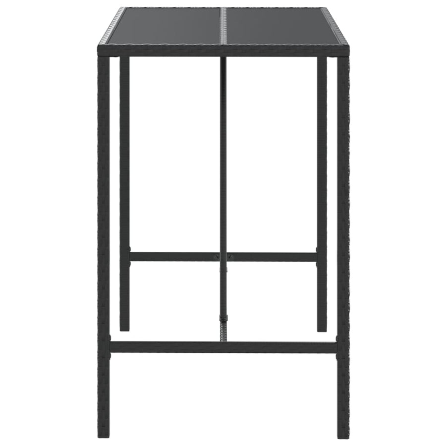 Bartafel Met Glazen Blad Poly Rattan 110 x 70 x 110 cm
