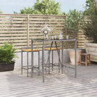 Bar table with glass top 110x70x110 cm poly rattan grey
