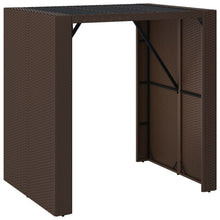 Bartafel Met Glazen Blad 105X80X110 Cm Poly Rattan Bruin