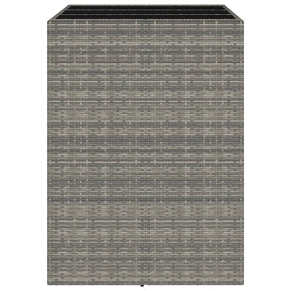 Bartafel Met Glazen Blad Poly Rattan 105 x 80 x 110 cm Grijs
