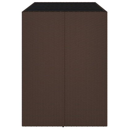 Bartafel Met Glazen Blad Poly Rattan 145 x 80 x 110 cm Bruin