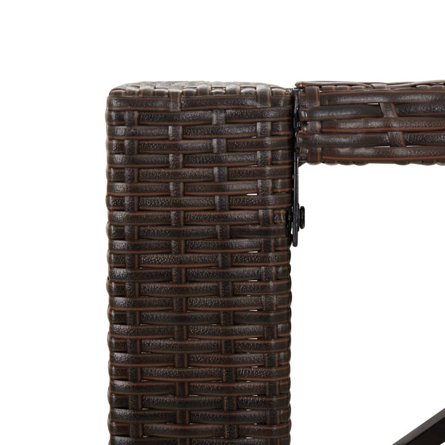 Bartafel Met Glazen Blad Poly Rattan 145 x 80 x 110 cm Bruin