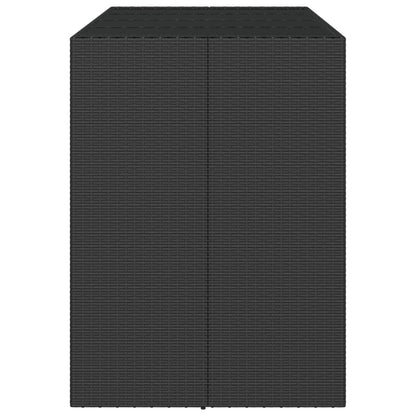 Bartafel Met Glazen Blad Poly Rattan 145 x 80 x 110 cm Zwart