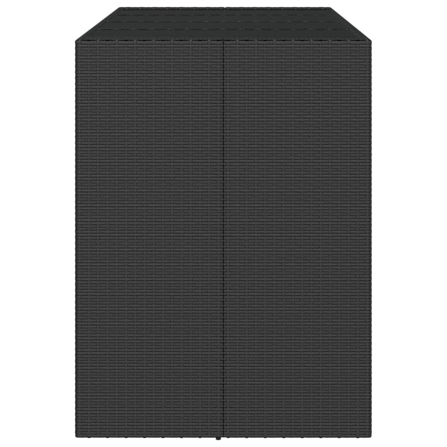Bartafel Met Glazen Blad Poly Rattan 145 x 80 x 110 cm Zwart