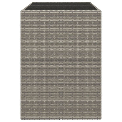 Bartafel met glazen blad 145x80x110 cm poly rattan grijs