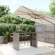 Bartafel poly rattan grijs 145x80x110 cm
