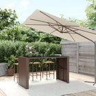 Bartafel 185x80x110 cm poly rattan bruin glas