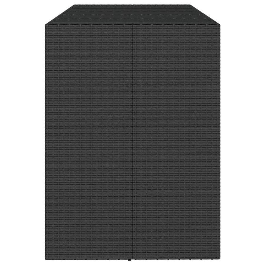 Bartafel Met Glazen Blad 185X80X110 Cm Poly Rattan Zwart