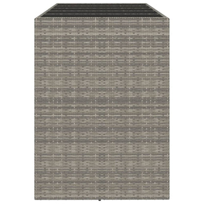Bartafel Met Glazen Blad 185X80X110 Cm Poly Rattan Grijs