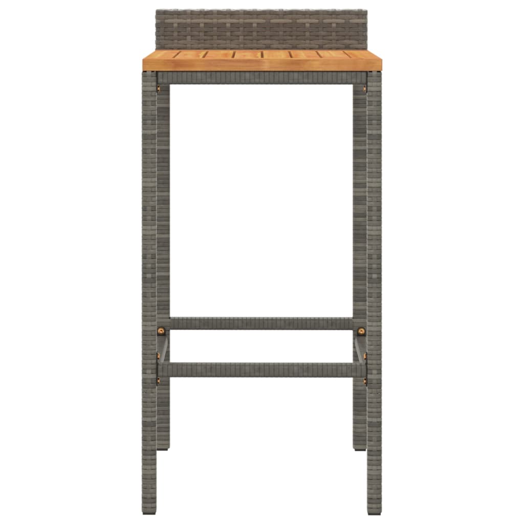 Barkrukken 2 St Poly Rattan En Massief Acaciahout Grijs
