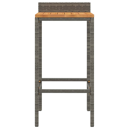 Barkrukken 2 St Poly Rattan En Massief Acaciahout Grijs