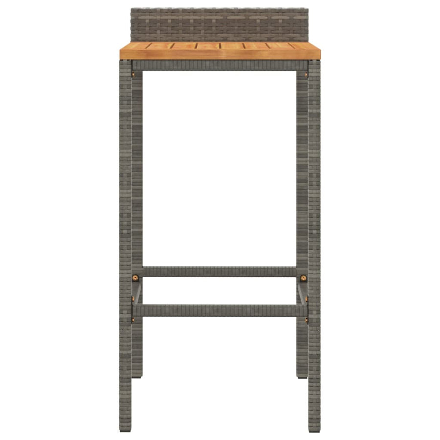 Barkrukken 2 St Poly Rattan En Massief Acaciahout Grijs