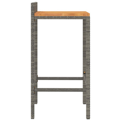 Barkrukken 2 St Poly Rattan En Massief Acaciahout Grijs
