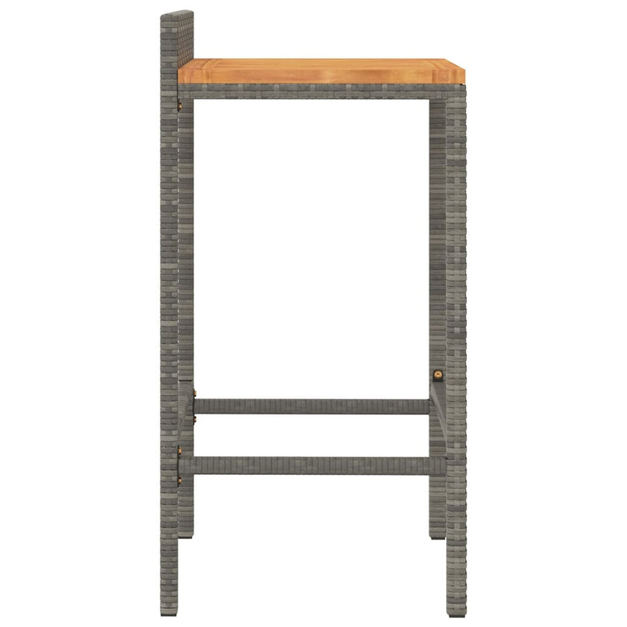Barkrukken 2 St Poly Rattan En Massief Acaciahout Grijs