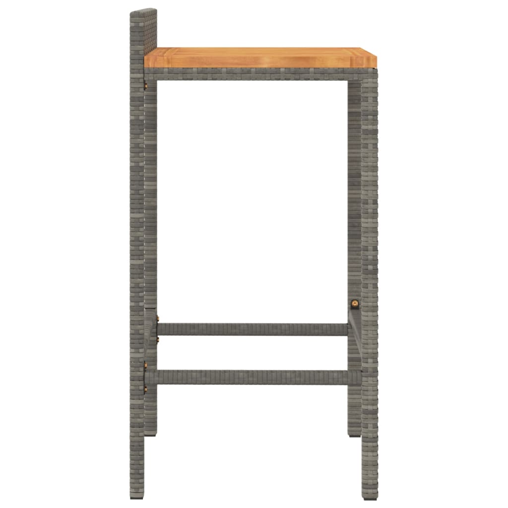 Barkrukken 4 St Poly Rattan En Massief Acaciahout Grijs