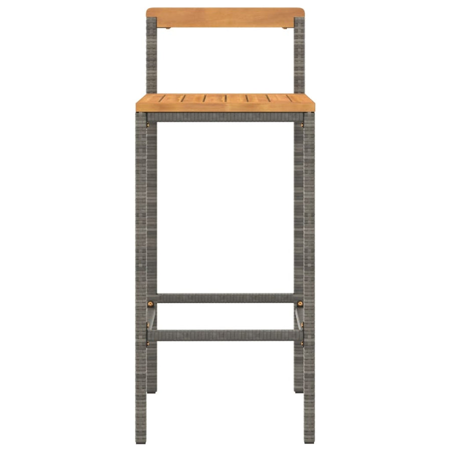 Barkrukken 4 St Poly Rattan En Massief Acaciahout Grijs